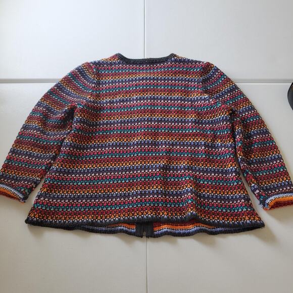 Coldwater Creek Sweater Womens 3X Multicolor Zip Front Knit Cardigan Long Sleeve - Picture 2 of 10